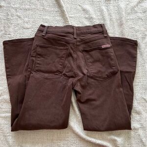 Cocoa Brown Hudson High Rise Straight Crop Pants Jeans